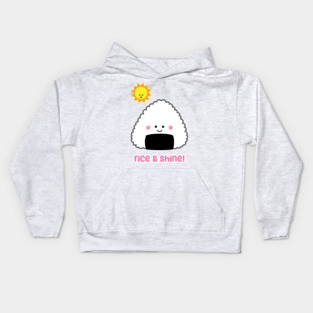 Rice and Shine Onigiri | by queenie's cards Kids Hoodie by queenie's cards